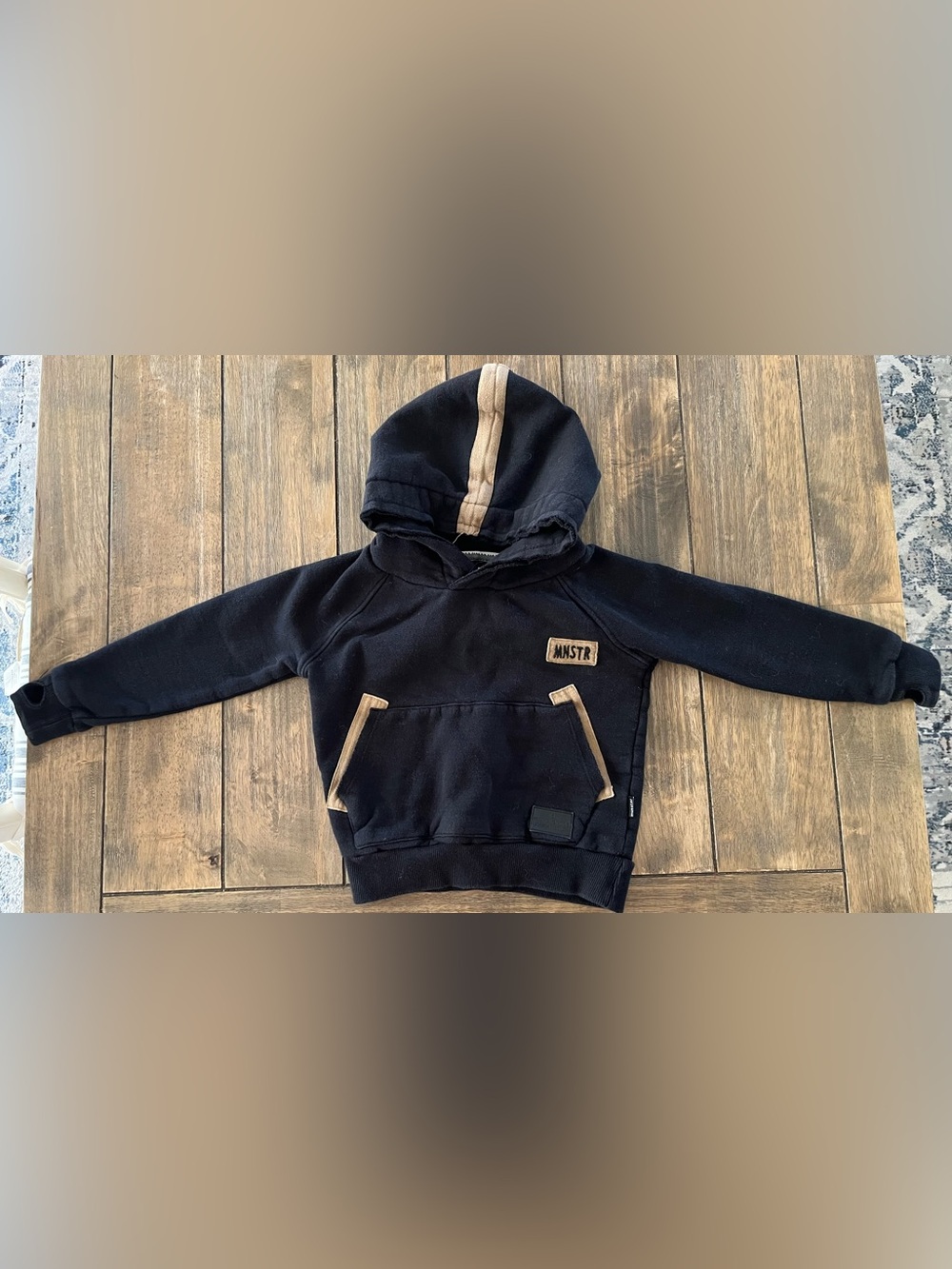 Munster kids Black Hoodie with Tan Accent
